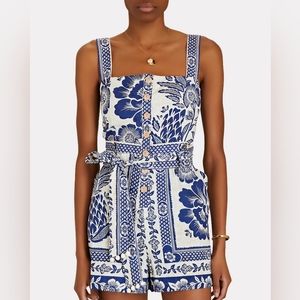 FARM Rio Pineapple Garden Floral Belted Romper